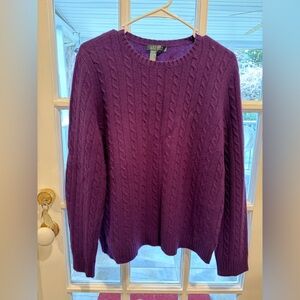 Ralph Lauren Rich Purple Cable Knit Sweater